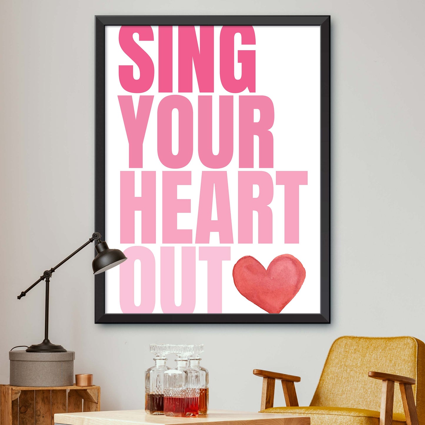 Pink Sing Your Heart Out Print