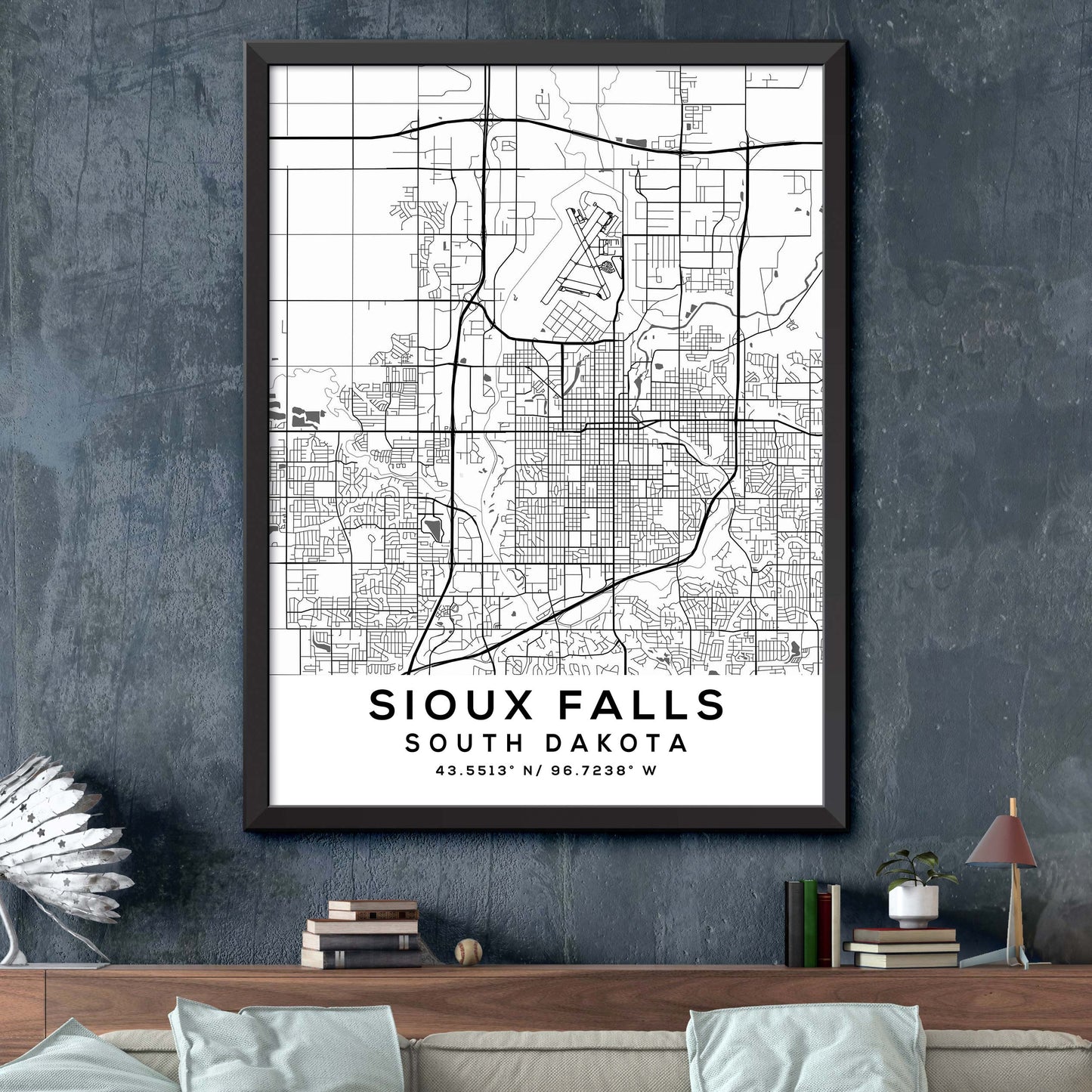 Sioux-Falls,South-Dakota Map Print