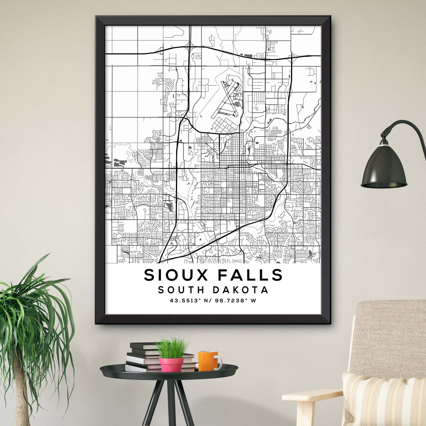 Sioux-Falls,South-Dakota Map Print