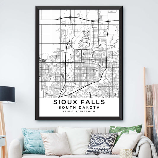 Sioux-Falls,South-Dakota Map Print