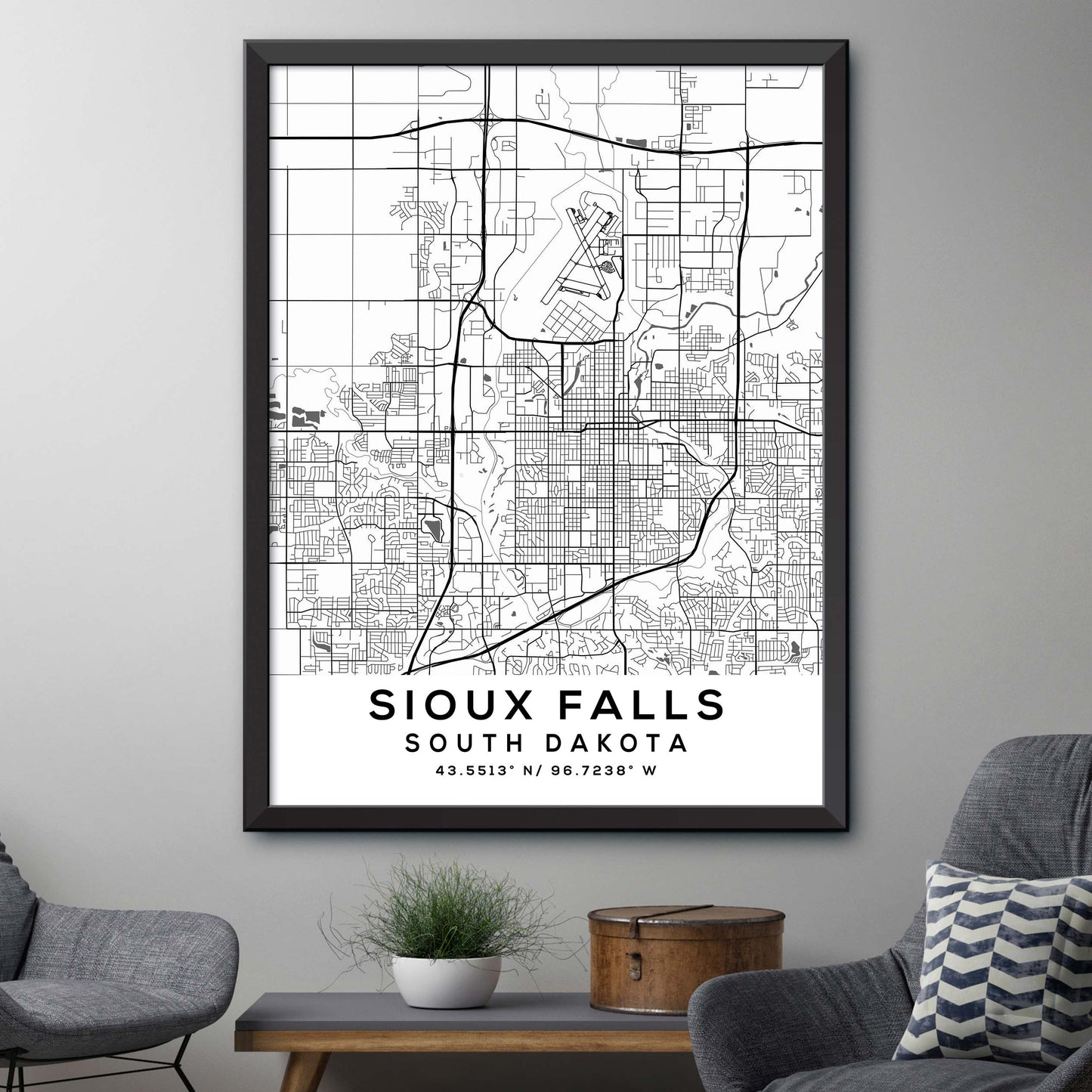 Sioux-Falls,South-Dakota Map Print