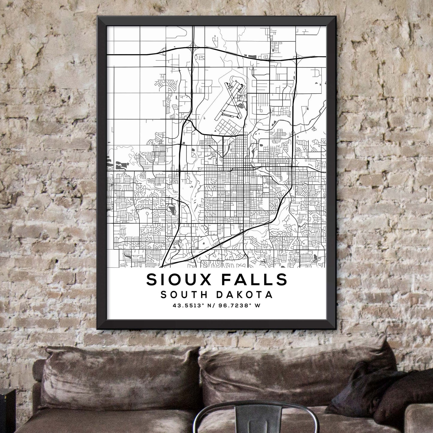 Sioux-Falls,South-Dakota Map Print