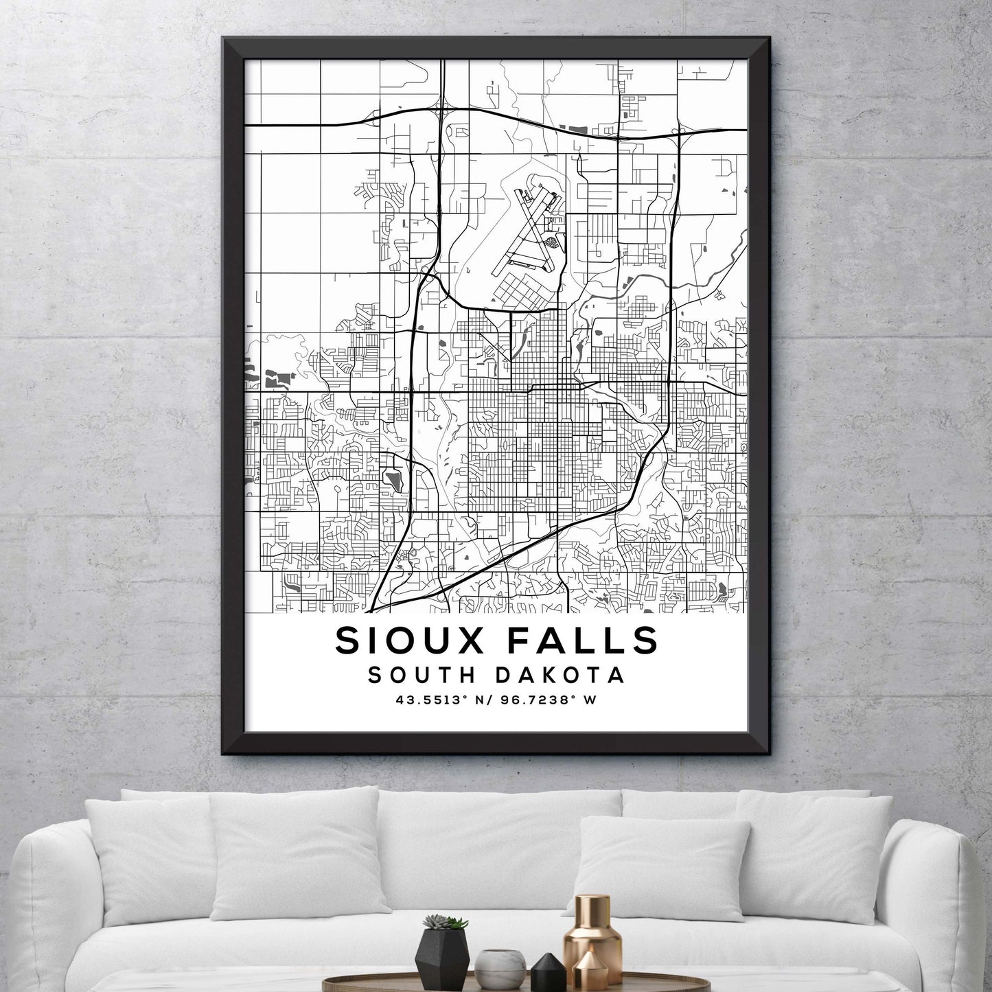 Sioux-Falls,South-Dakota Map Print