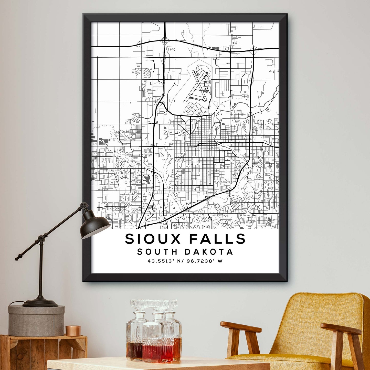 Sioux-Falls,South-Dakota Map Print