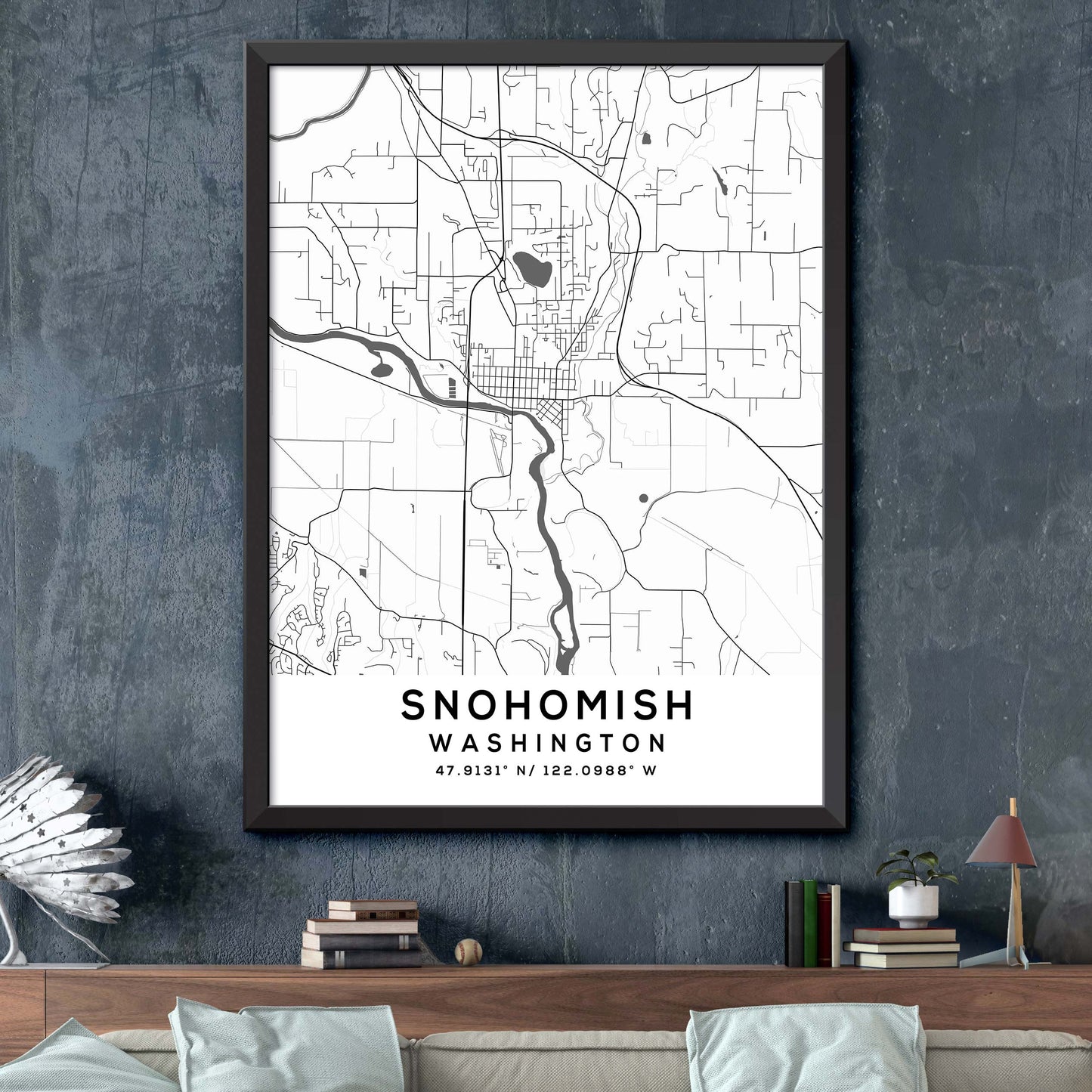 Snohomish,Washington Map Print