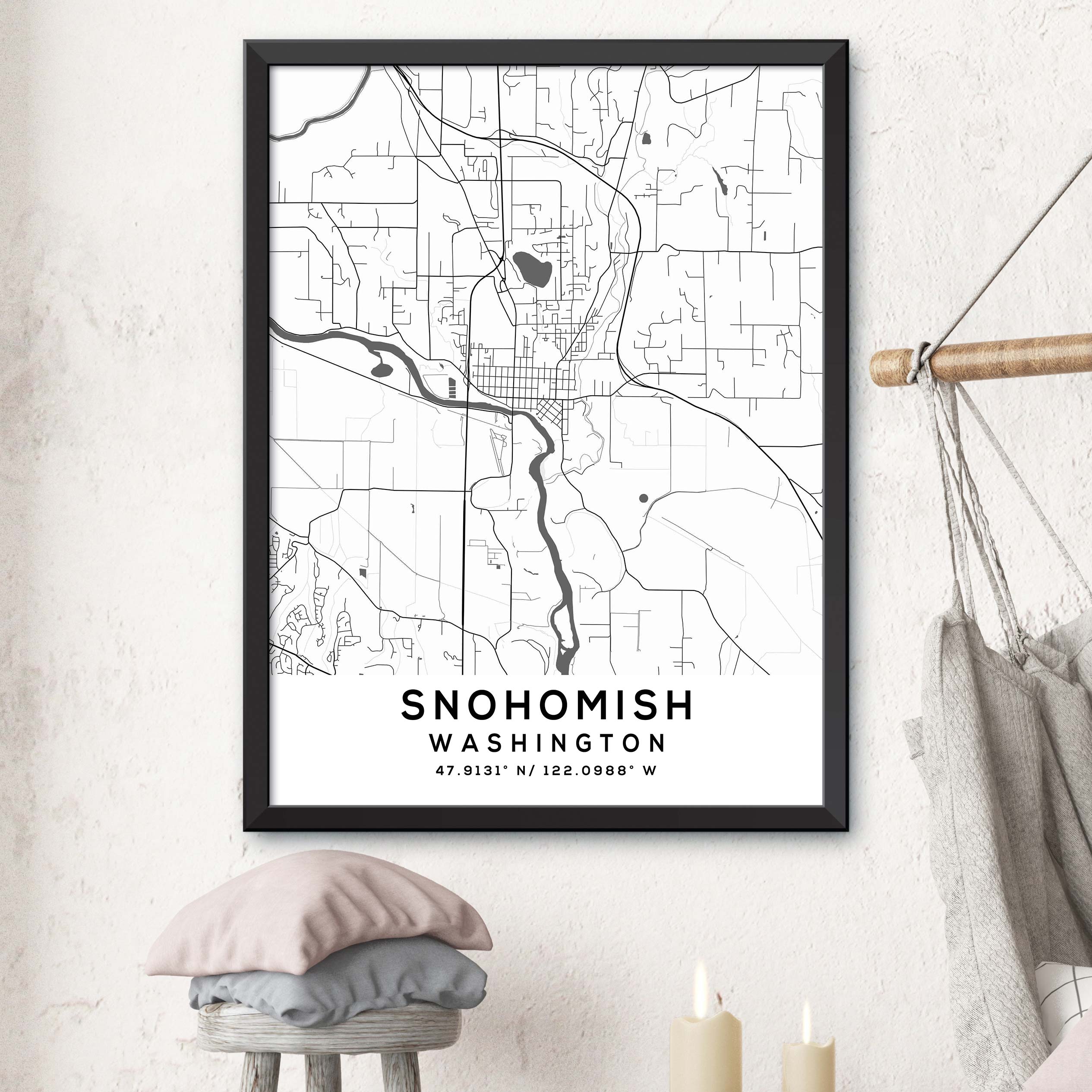Snohomish,Washington Map Print – Dormfuly