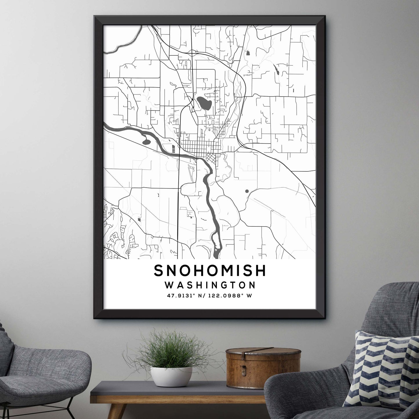 Snohomish,Washington Map Print