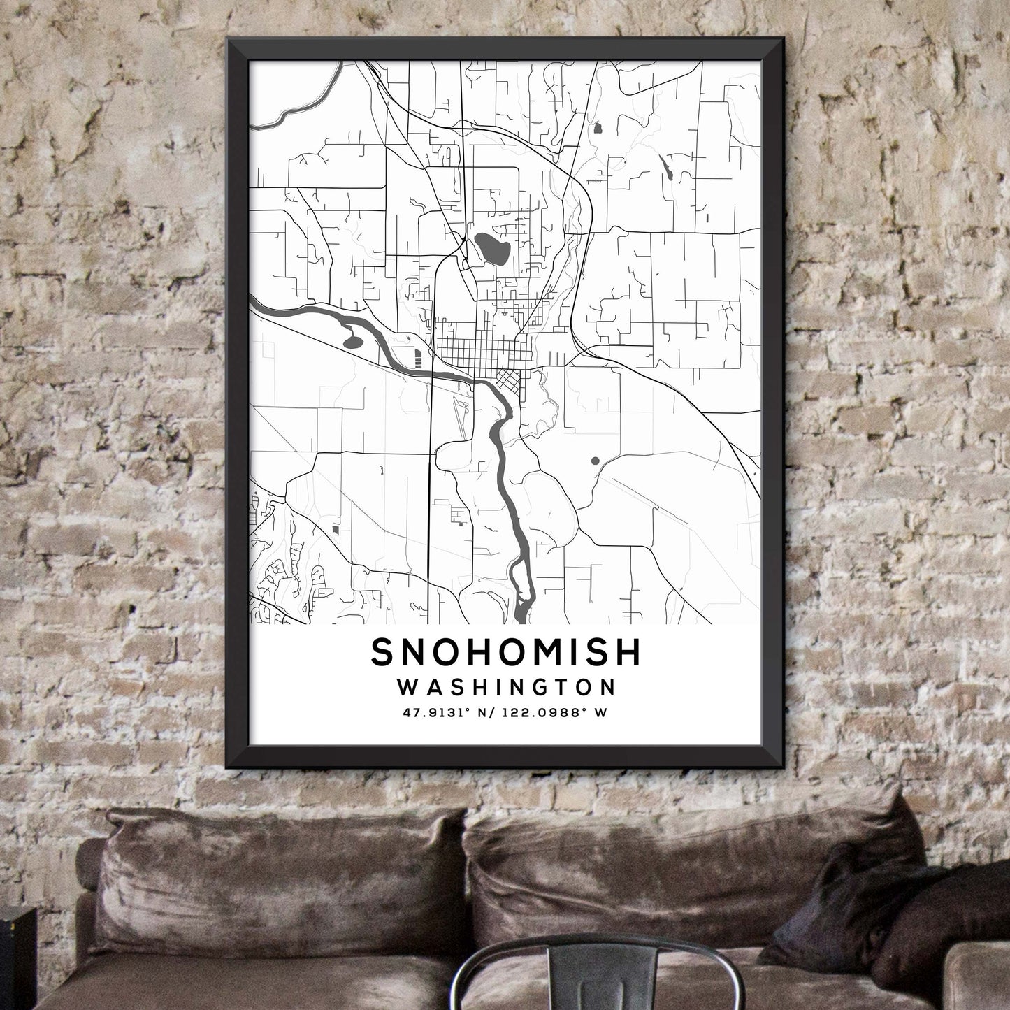 Snohomish,Washington Map Print