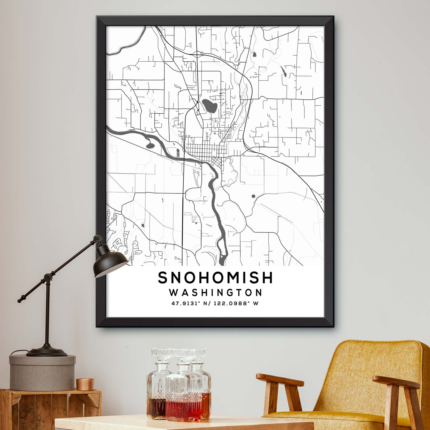 Snohomish,Washington Map Print