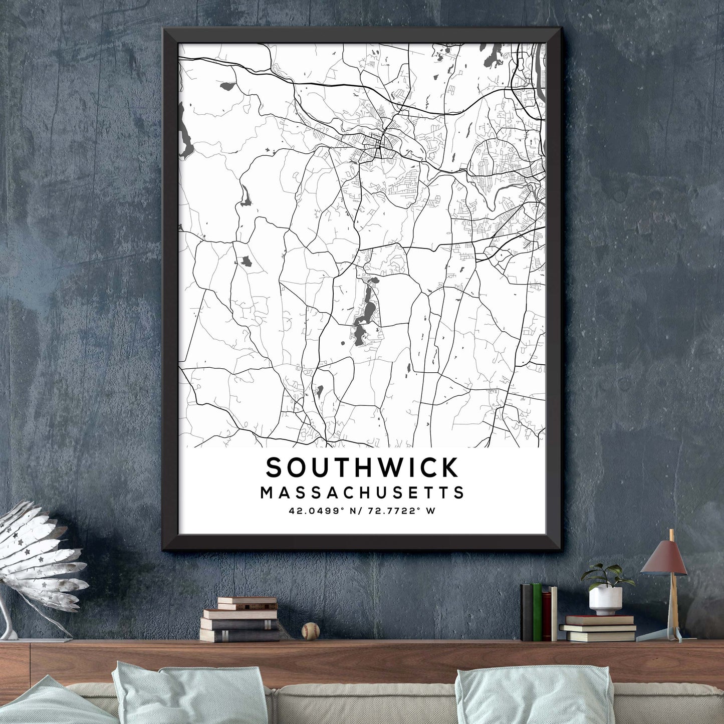 Southwick,Massachusetts Map Print