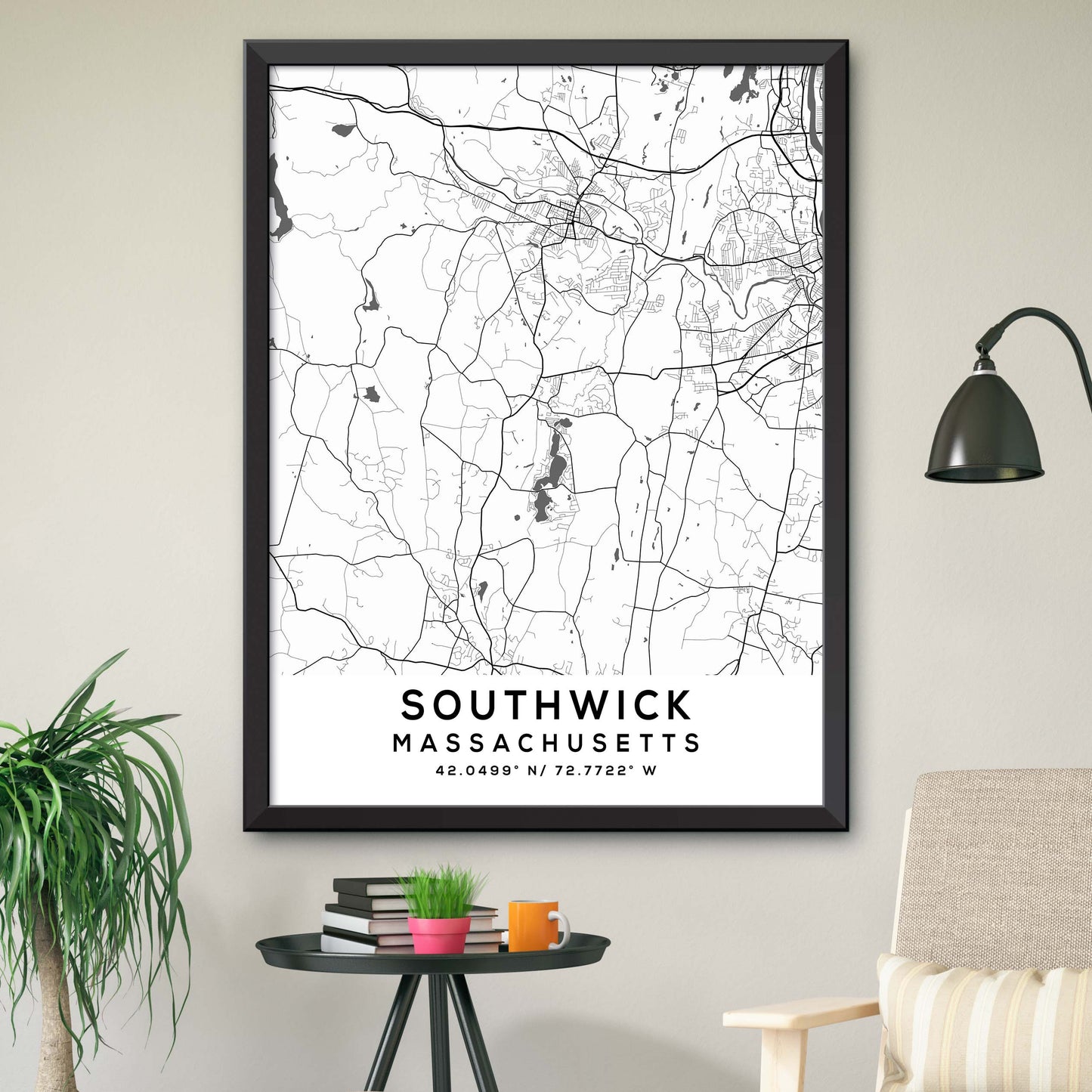 Southwick,Massachusetts Map Print