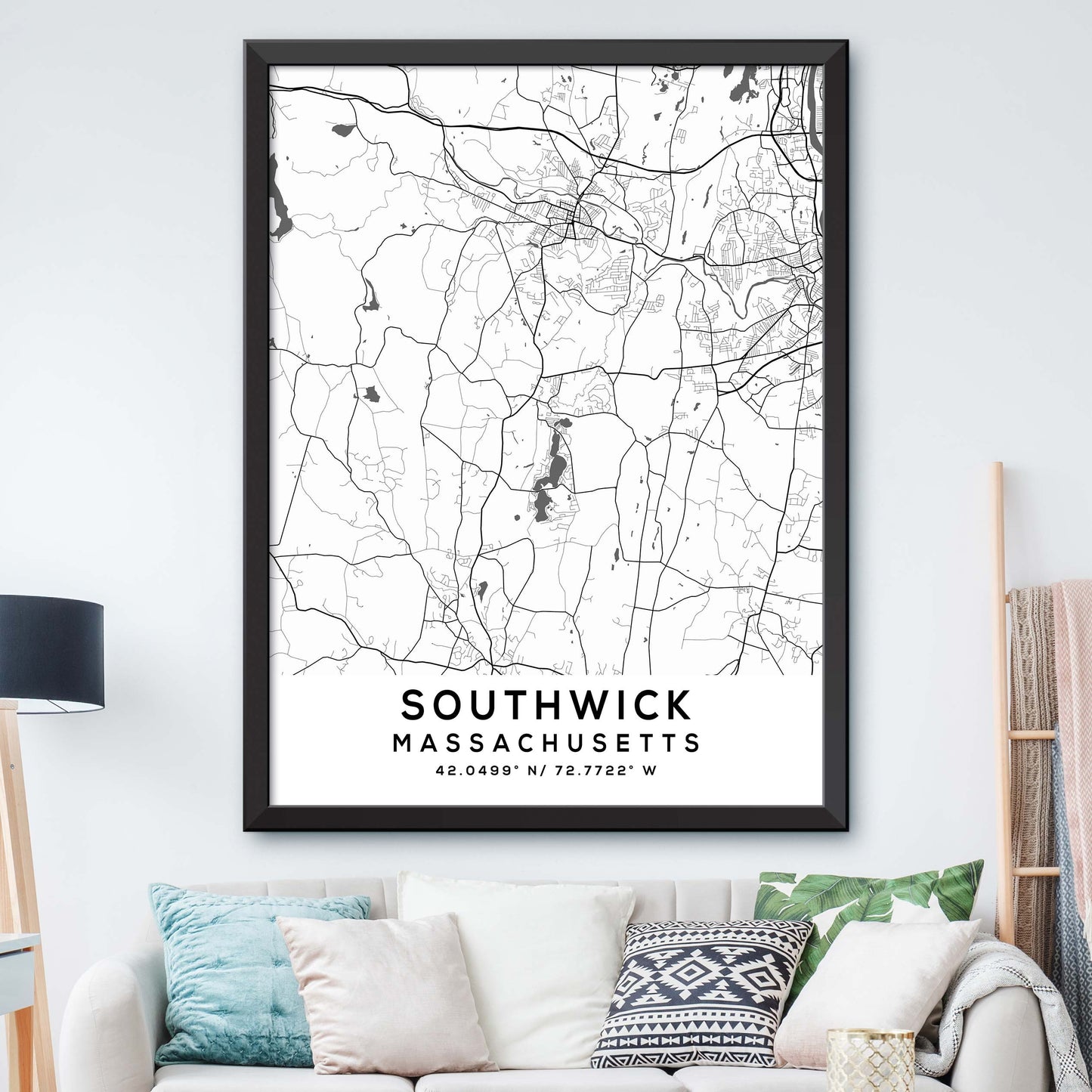 Southwick,Massachusetts Map Print