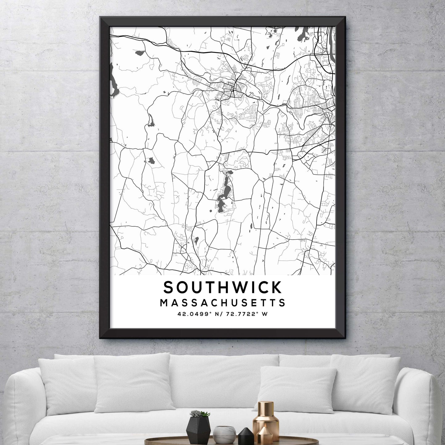 Southwick,Massachusetts Map Print