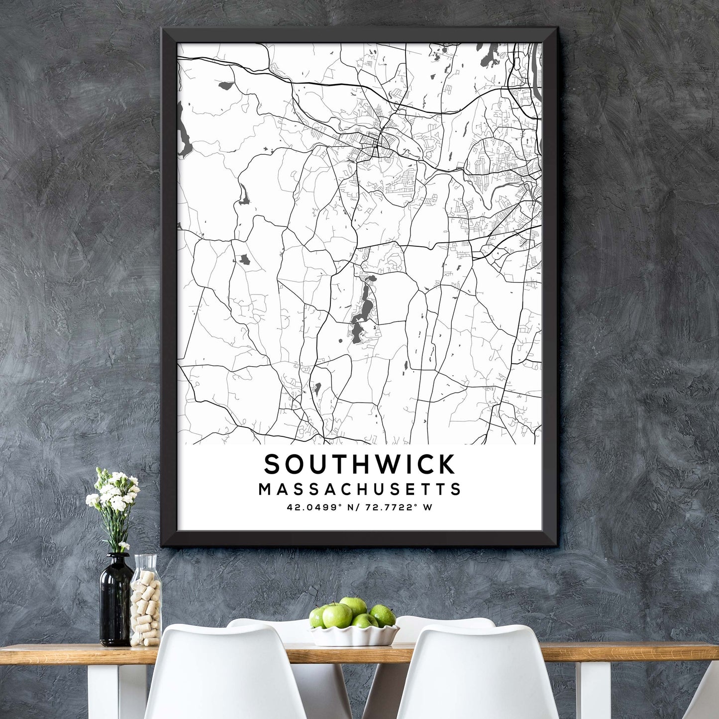 Southwick,Massachusetts Map Print