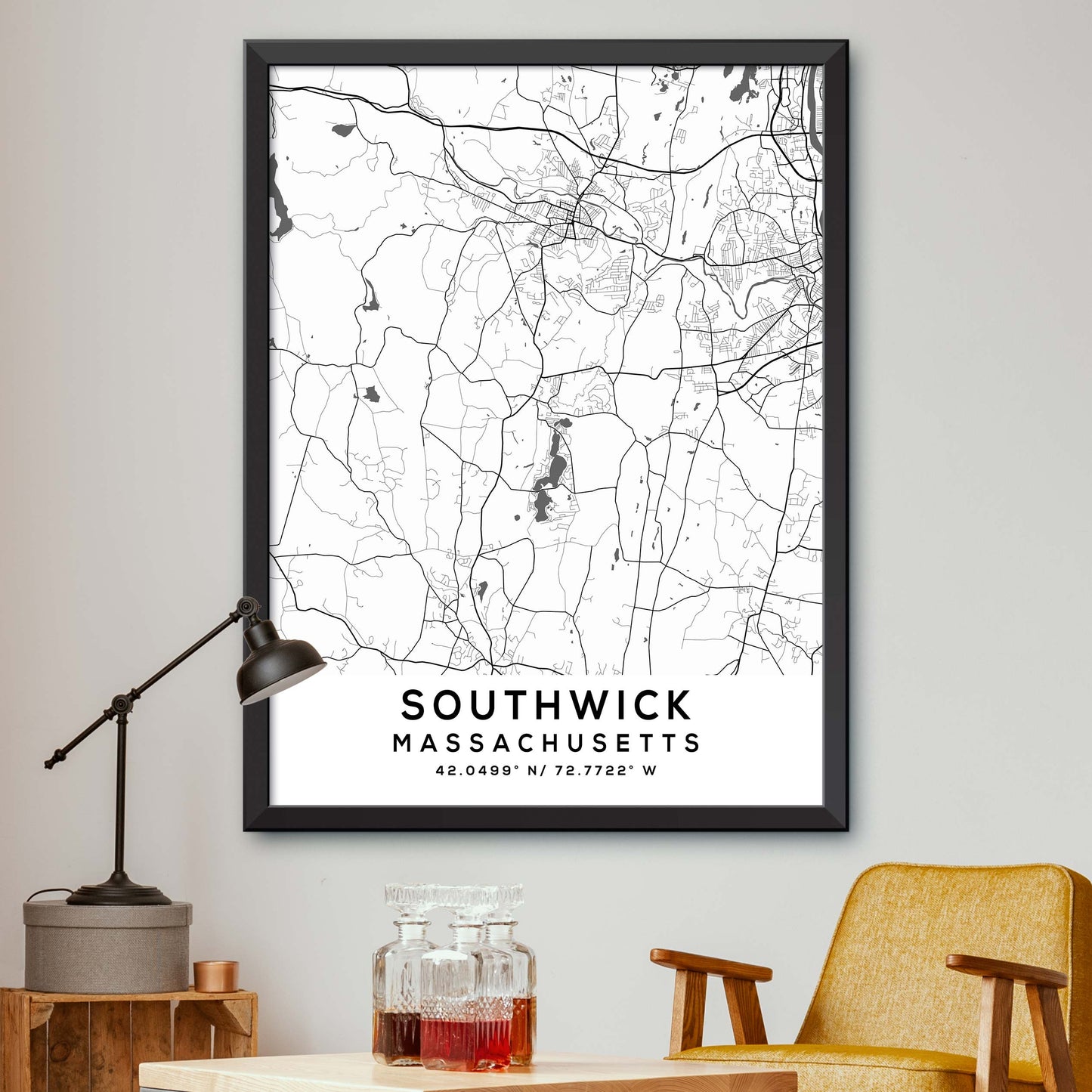 Southwick,Massachusetts Map Print