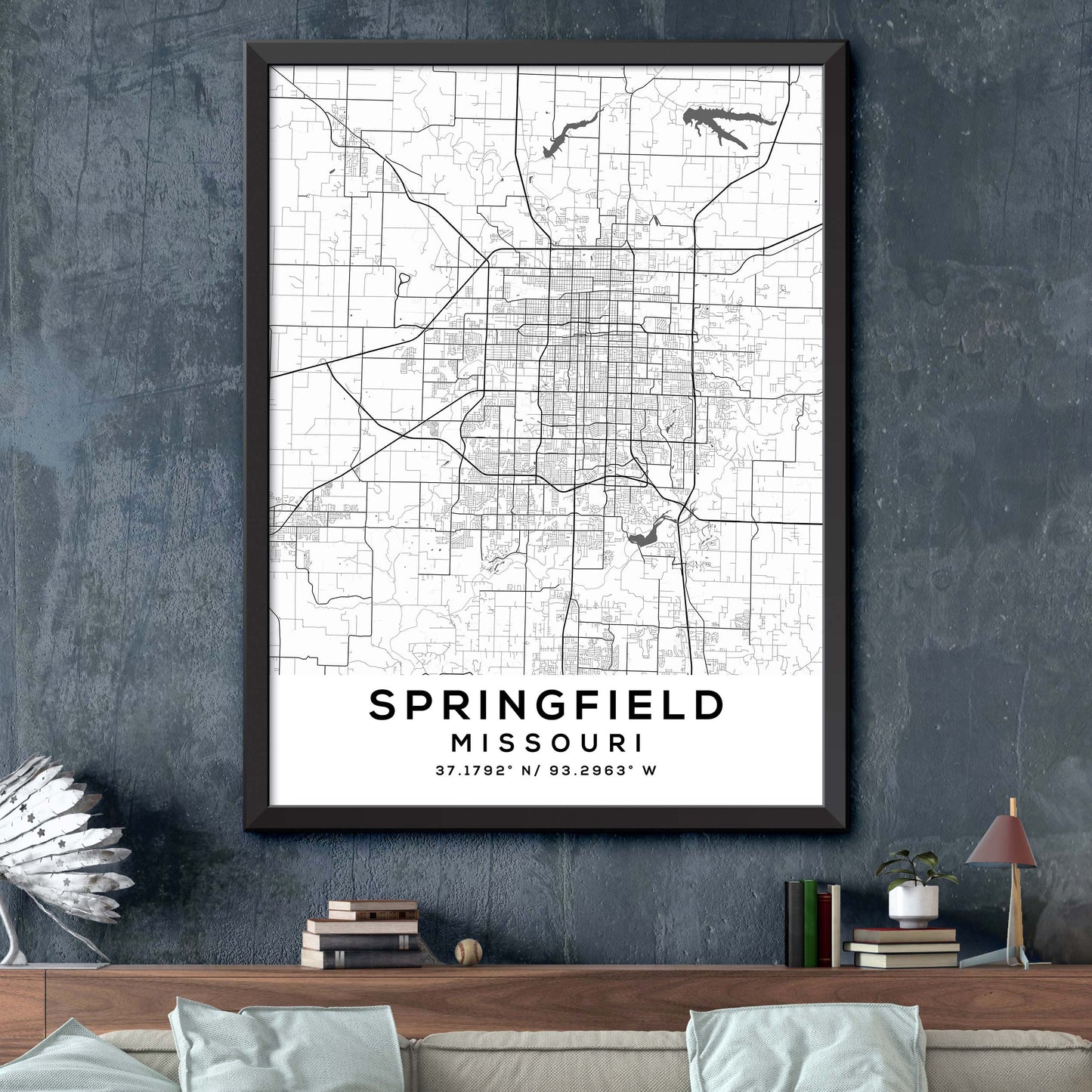 Springfield,Missouri Map Print