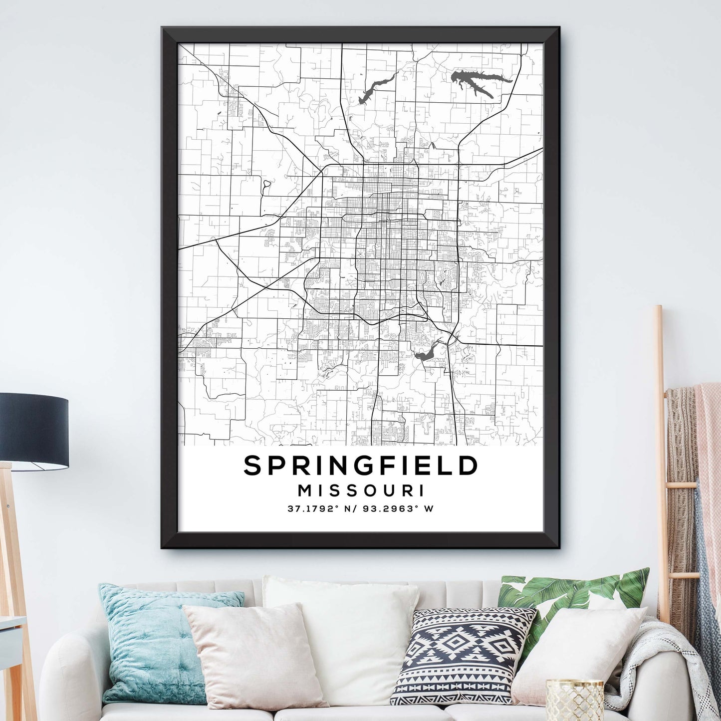 Springfield,Missouri Map Print