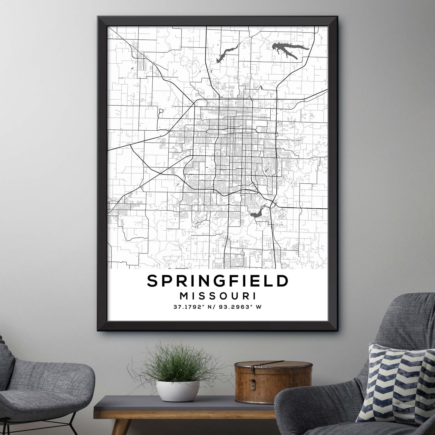 Springfield,Missouri Map Print