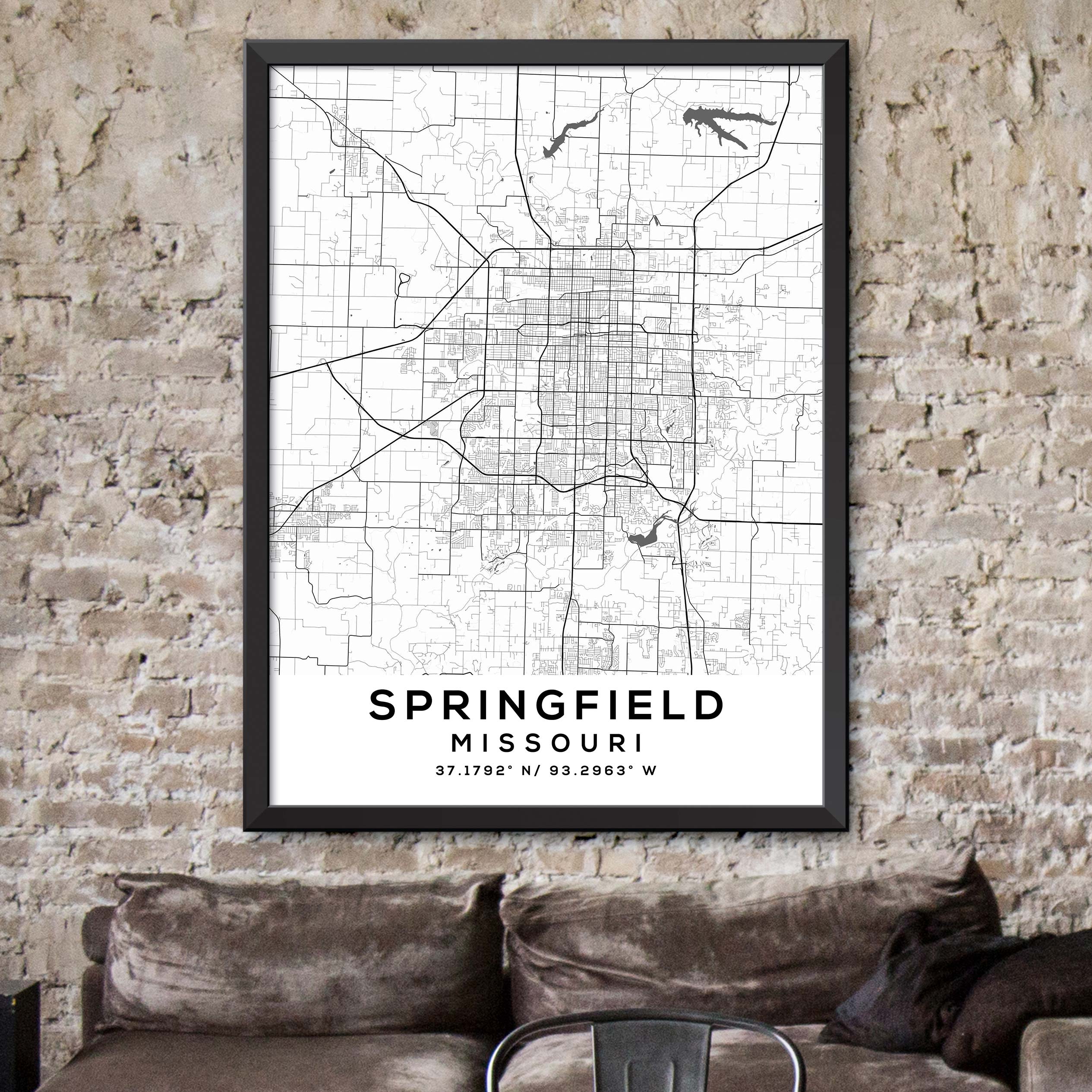 Springfield,Missouri Map Print – Dormfuly