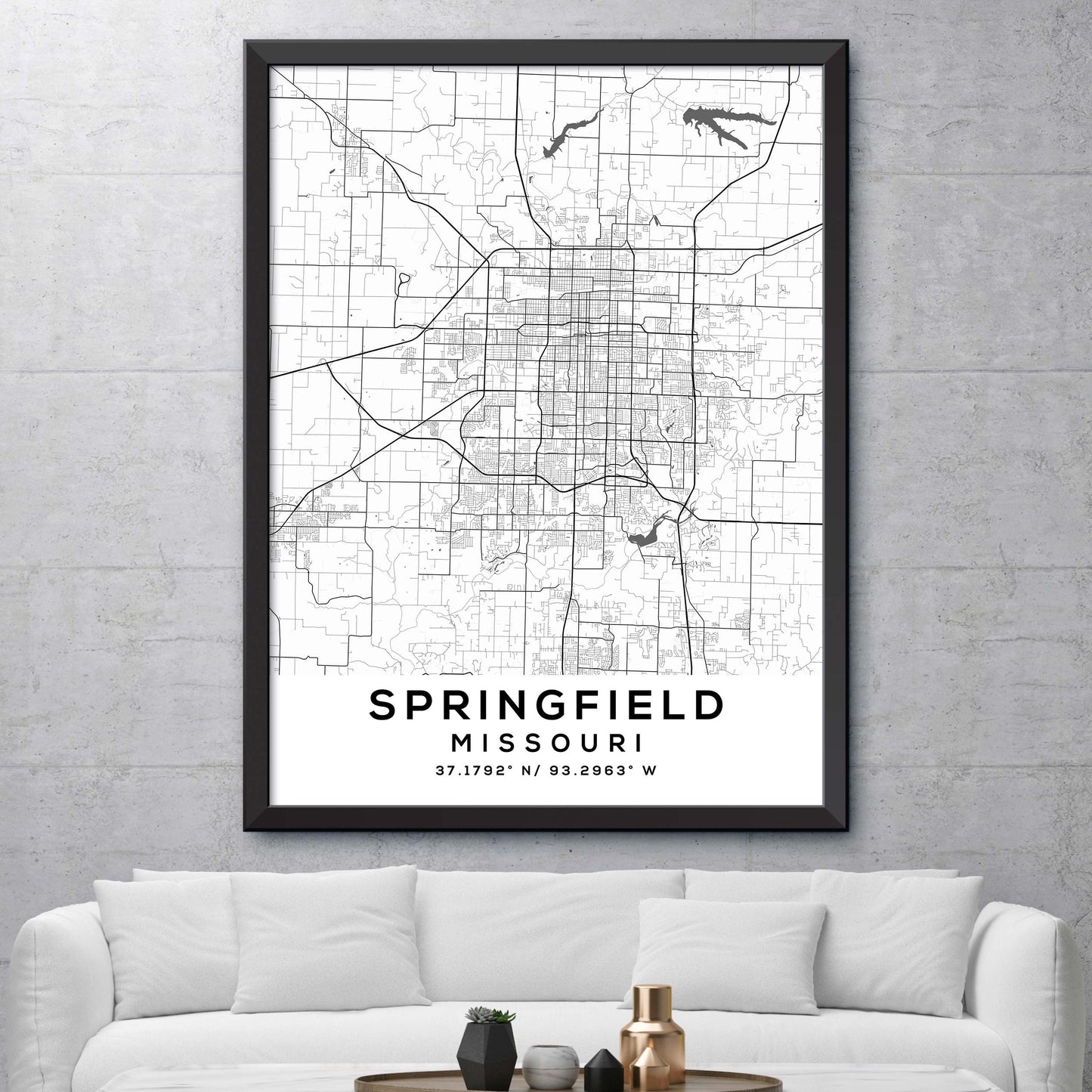 Springfield,Missouri Map Print