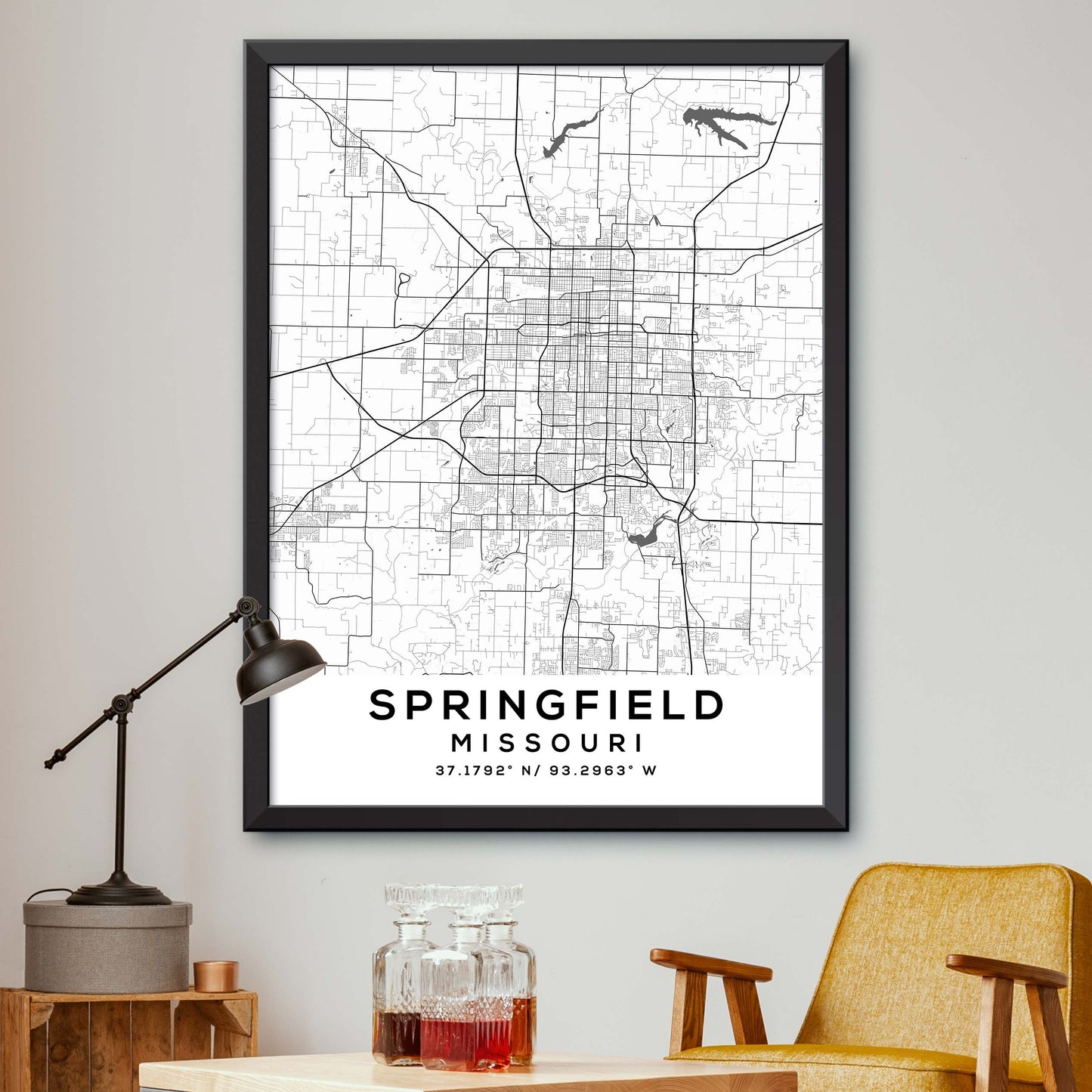 Springfield,Missouri Map Print