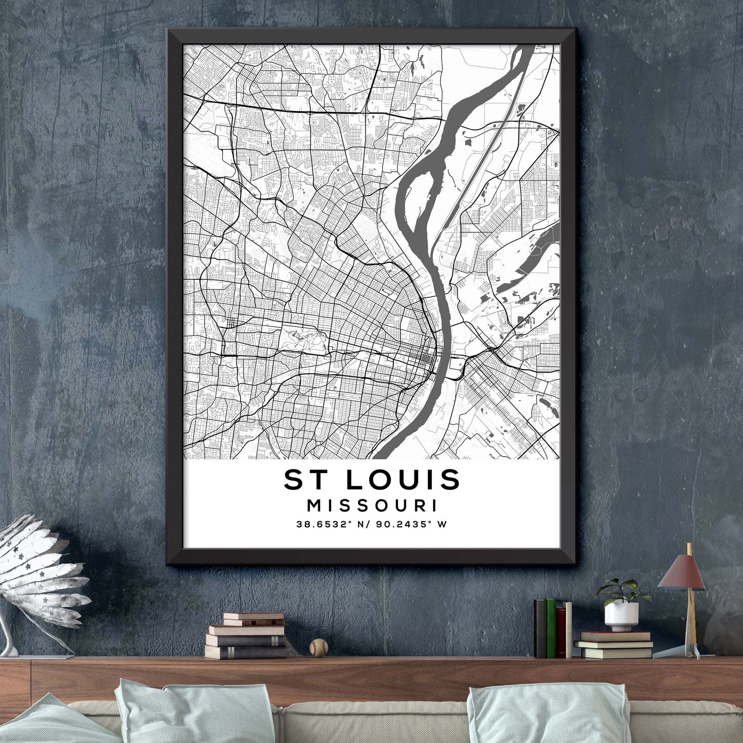 St-Louis,Missouri Map Print