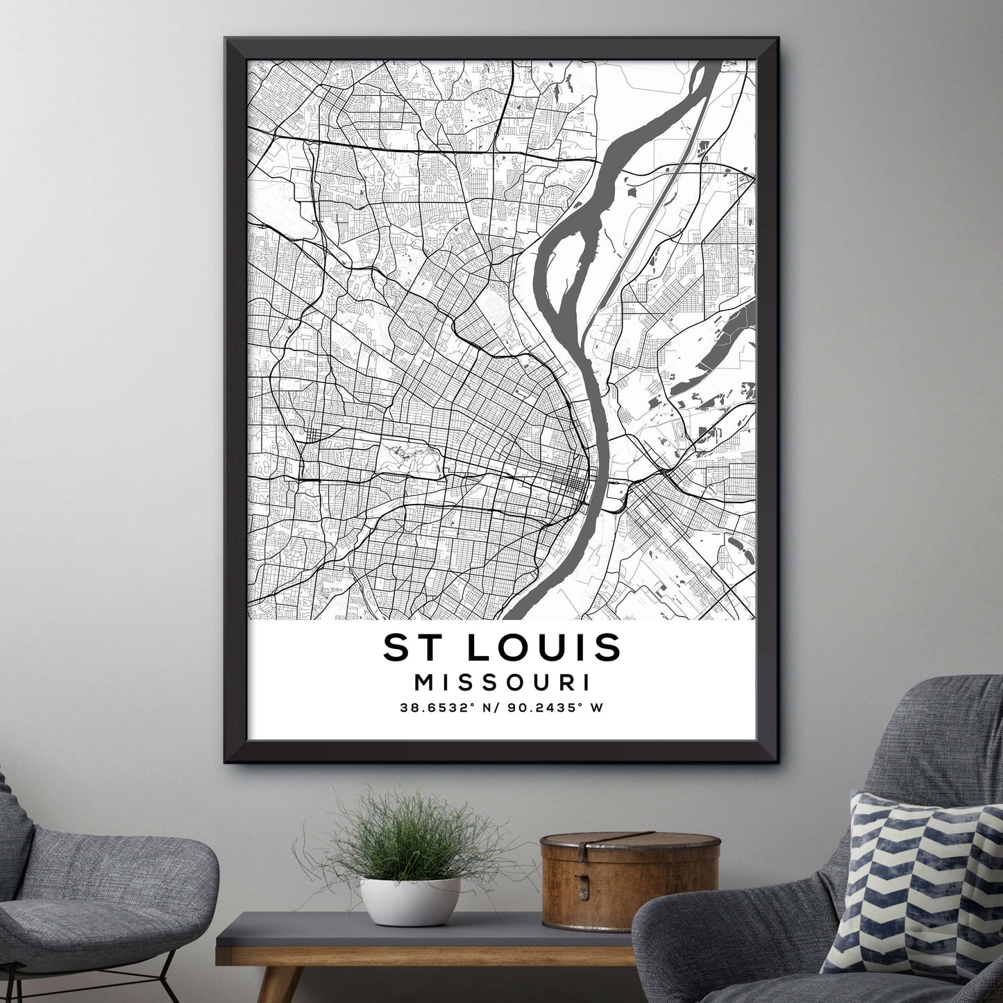 St-Louis,Missouri Map Print