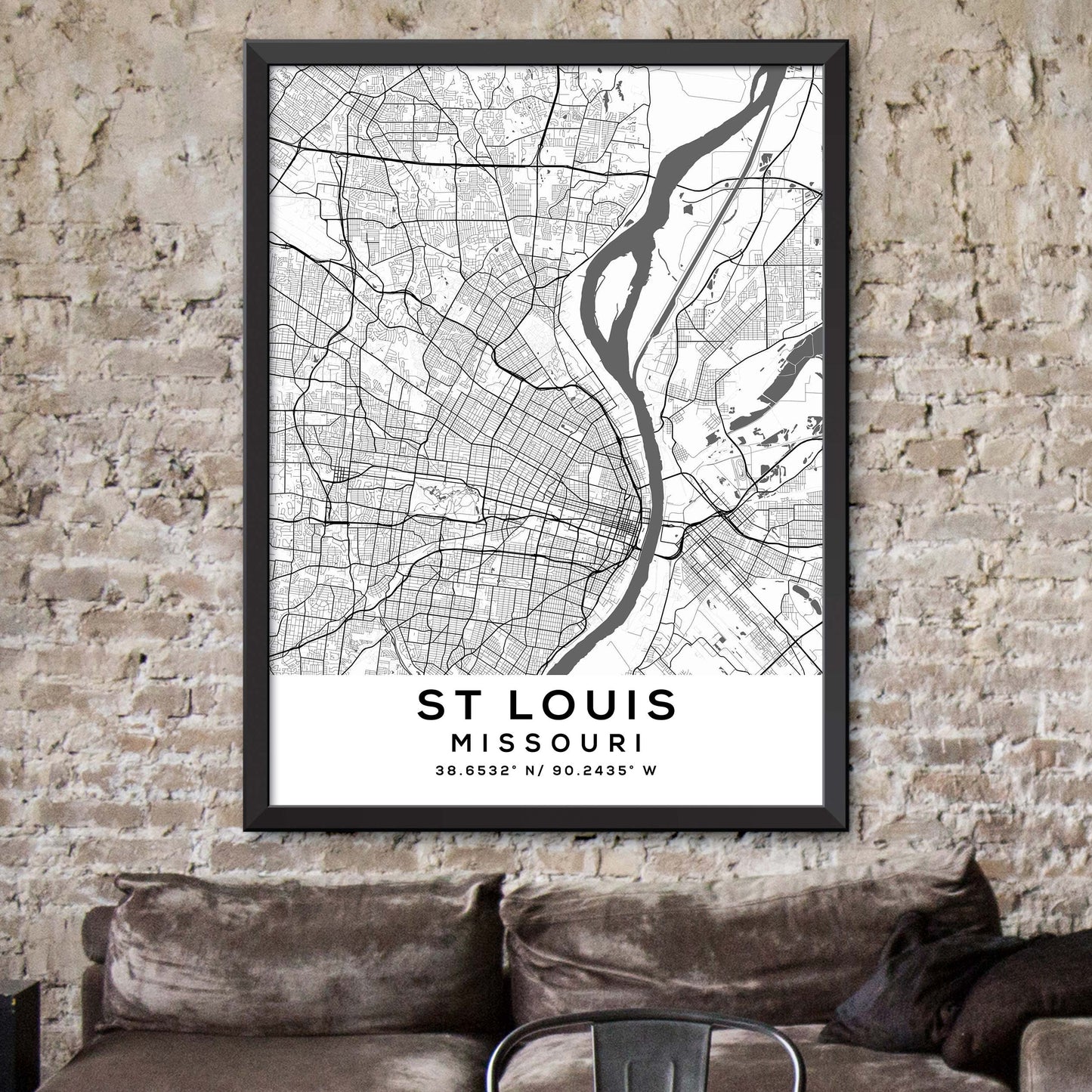 St-Louis,Missouri Map Print