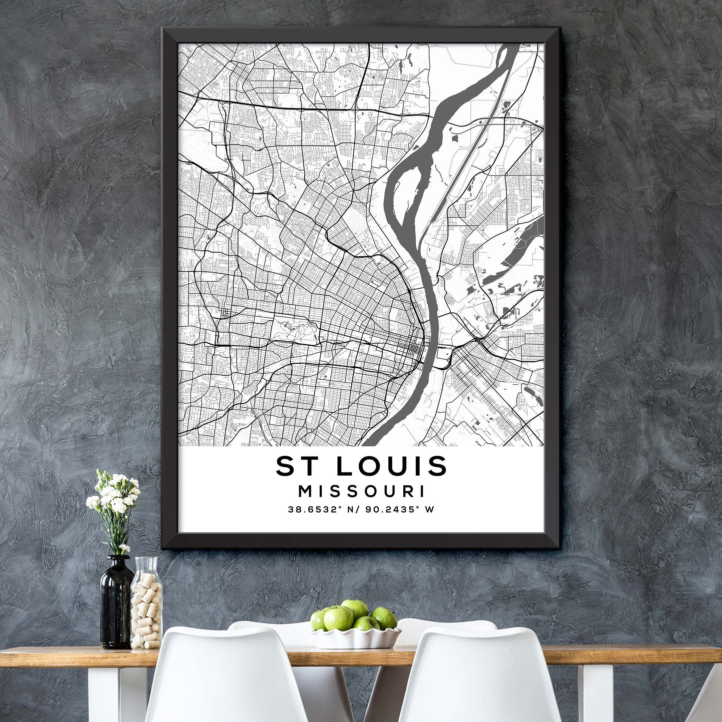 St-Louis,Missouri Map Print