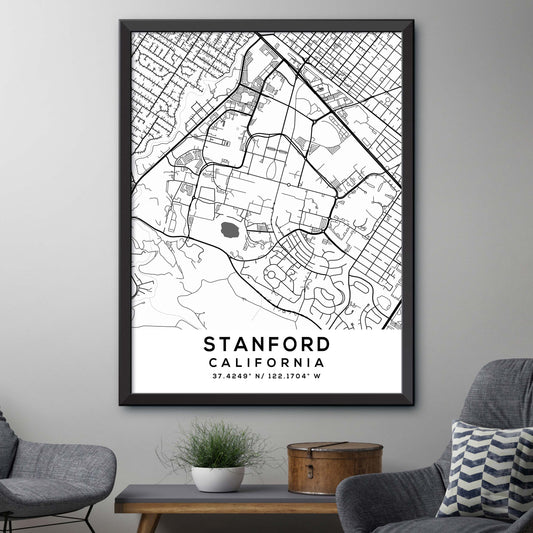 Stanford,California Map Print