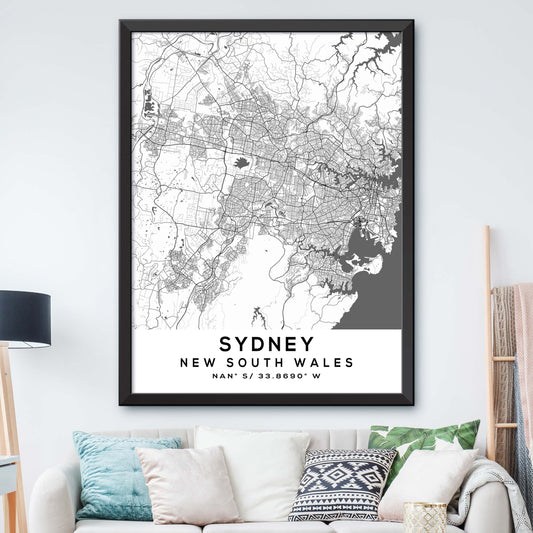 Sydney,New-South-Wales Map Print