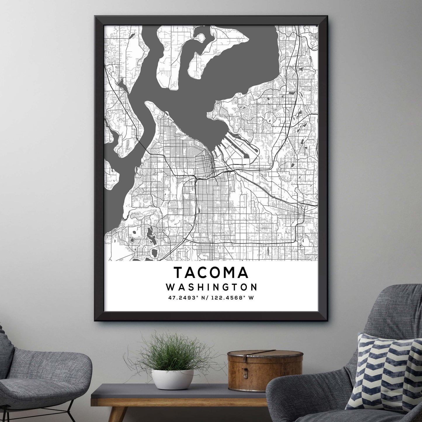 Tacoma,Washington Map Print