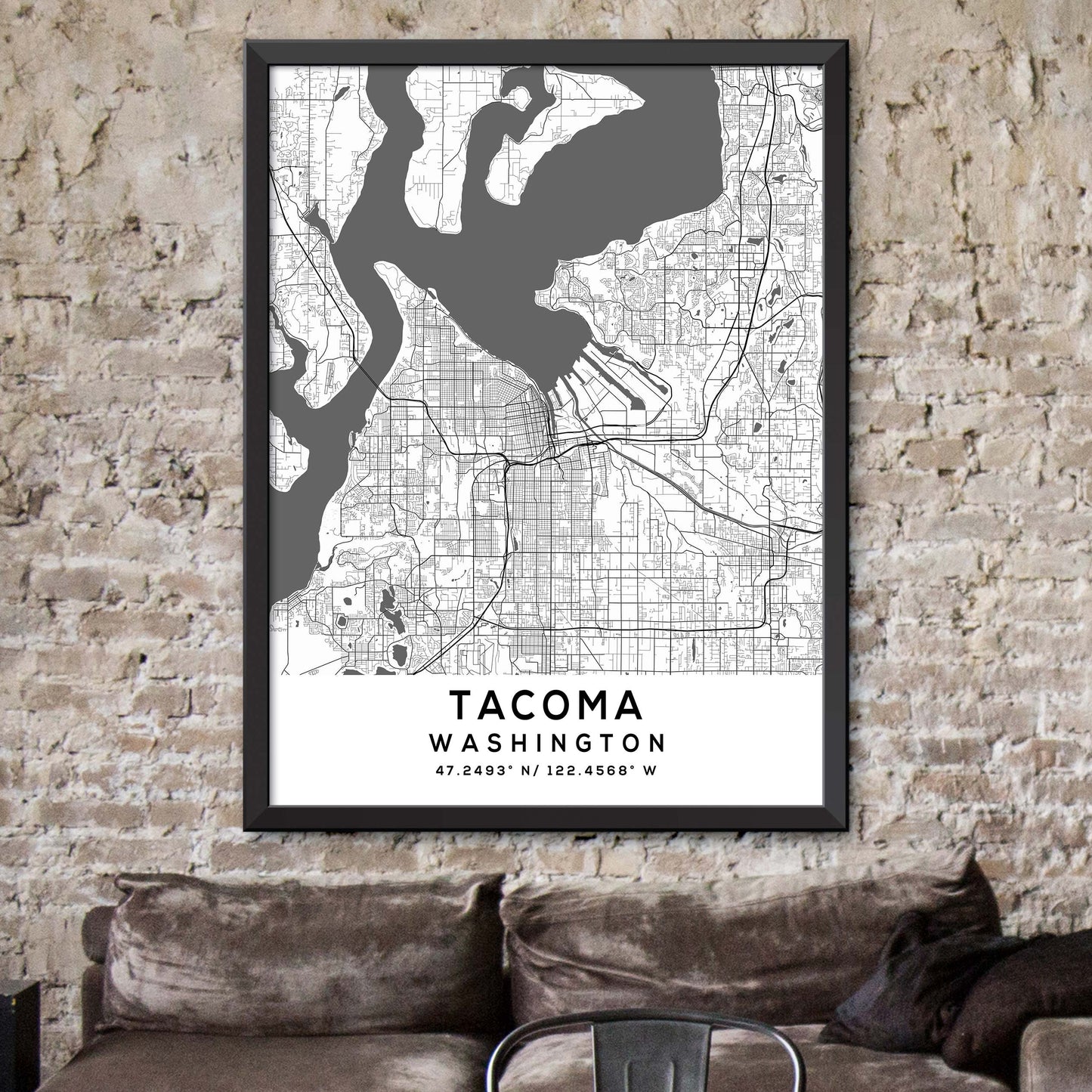 Tacoma,Washington Map Print