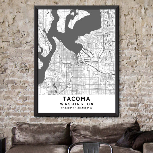 Tacoma,Washington Map Print