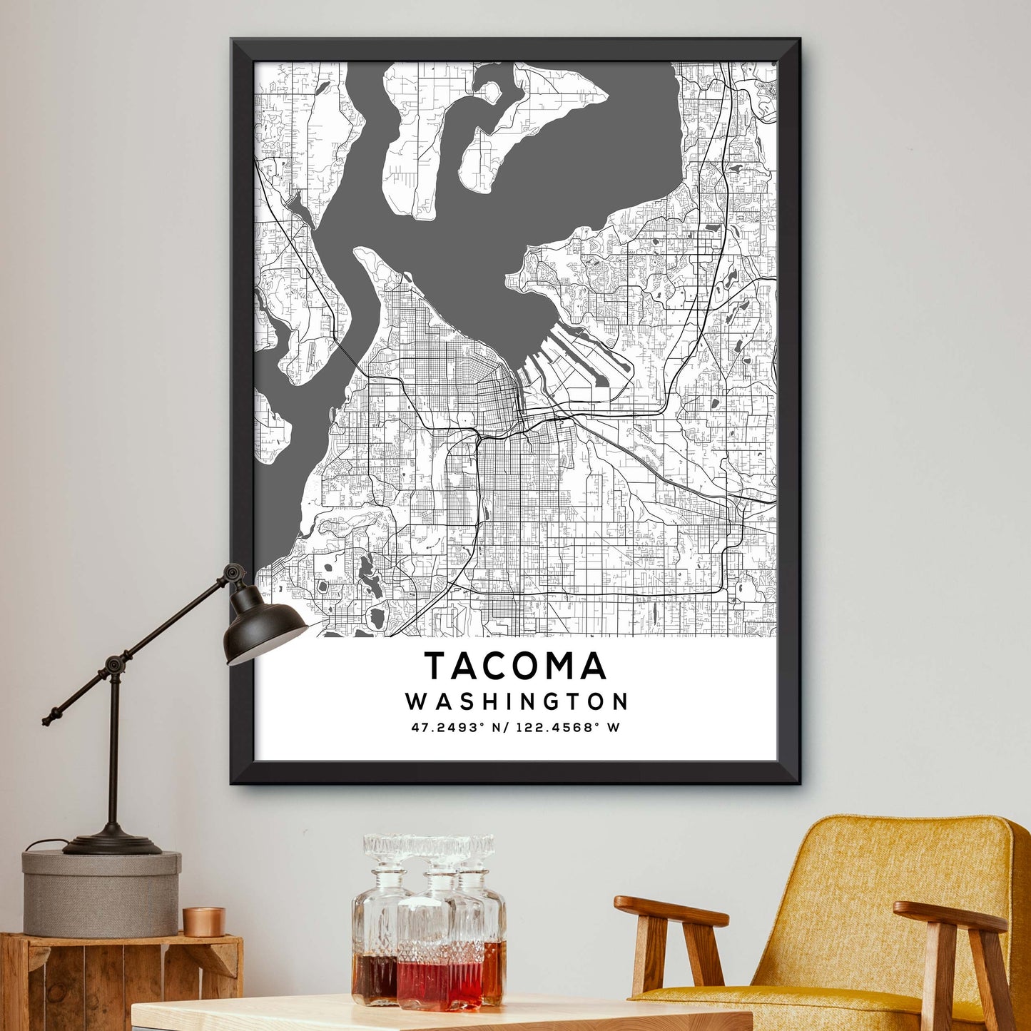 Tacoma,Washington Map Print