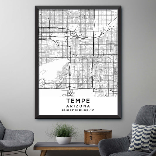 Tempe,Arizona Map Print