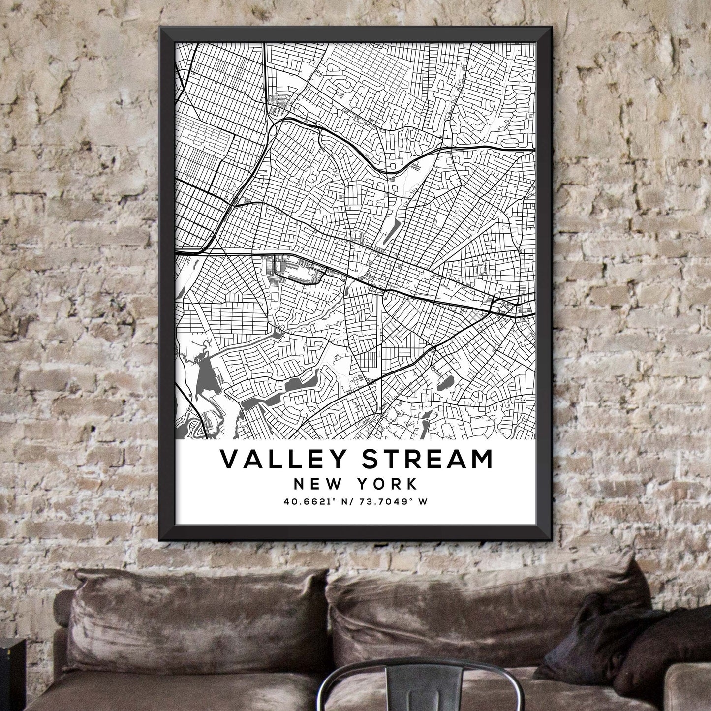 Valley-Stream,New-York Map Print