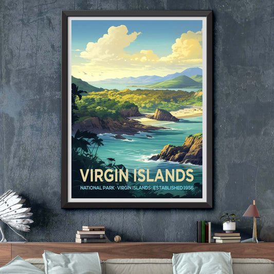 Virgin Islands National Park Vintage-Style Travel Poster