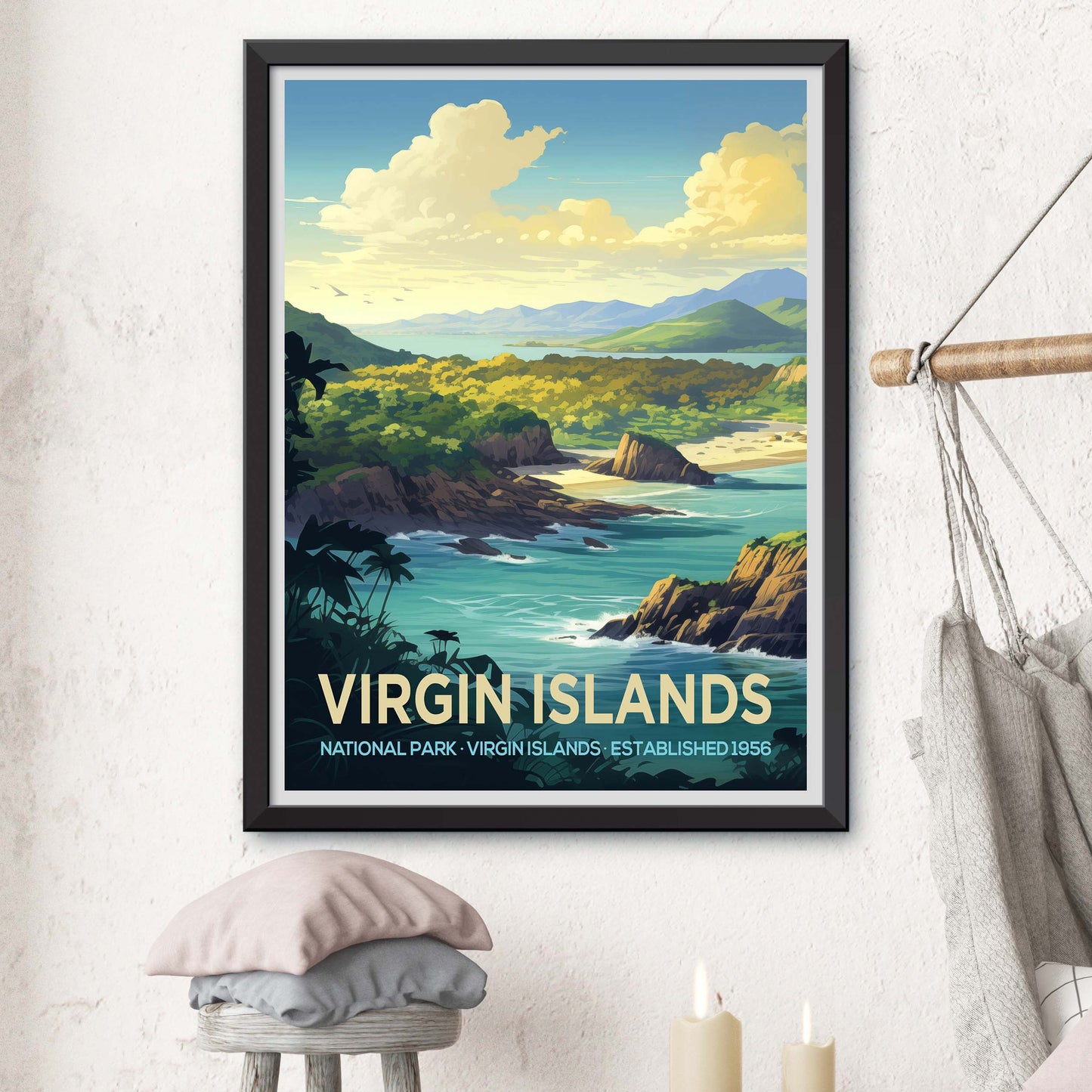 Virgin Islands National Park Vintage-Style Travel Poster