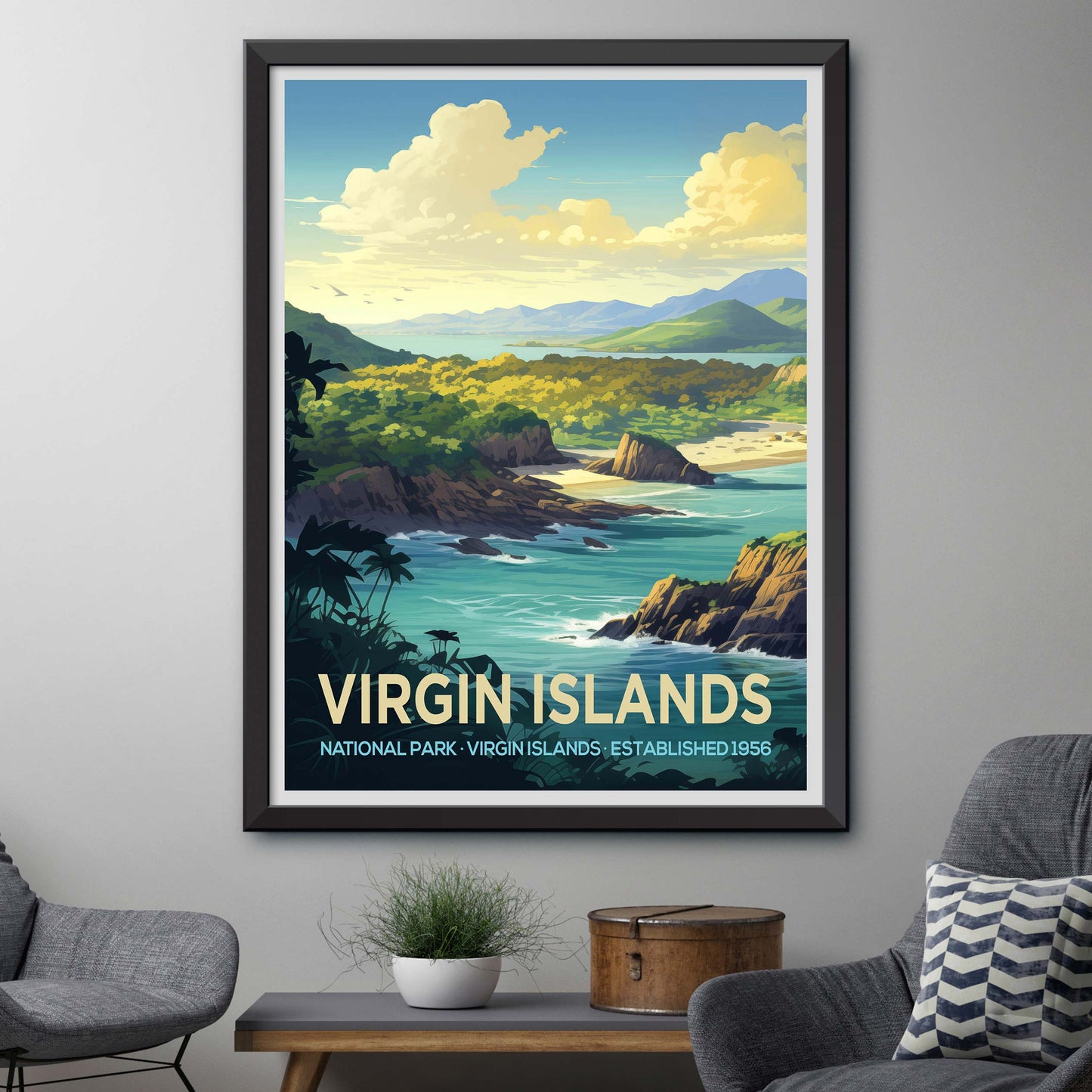 Virgin Islands National Park Vintage-Style Travel Poster