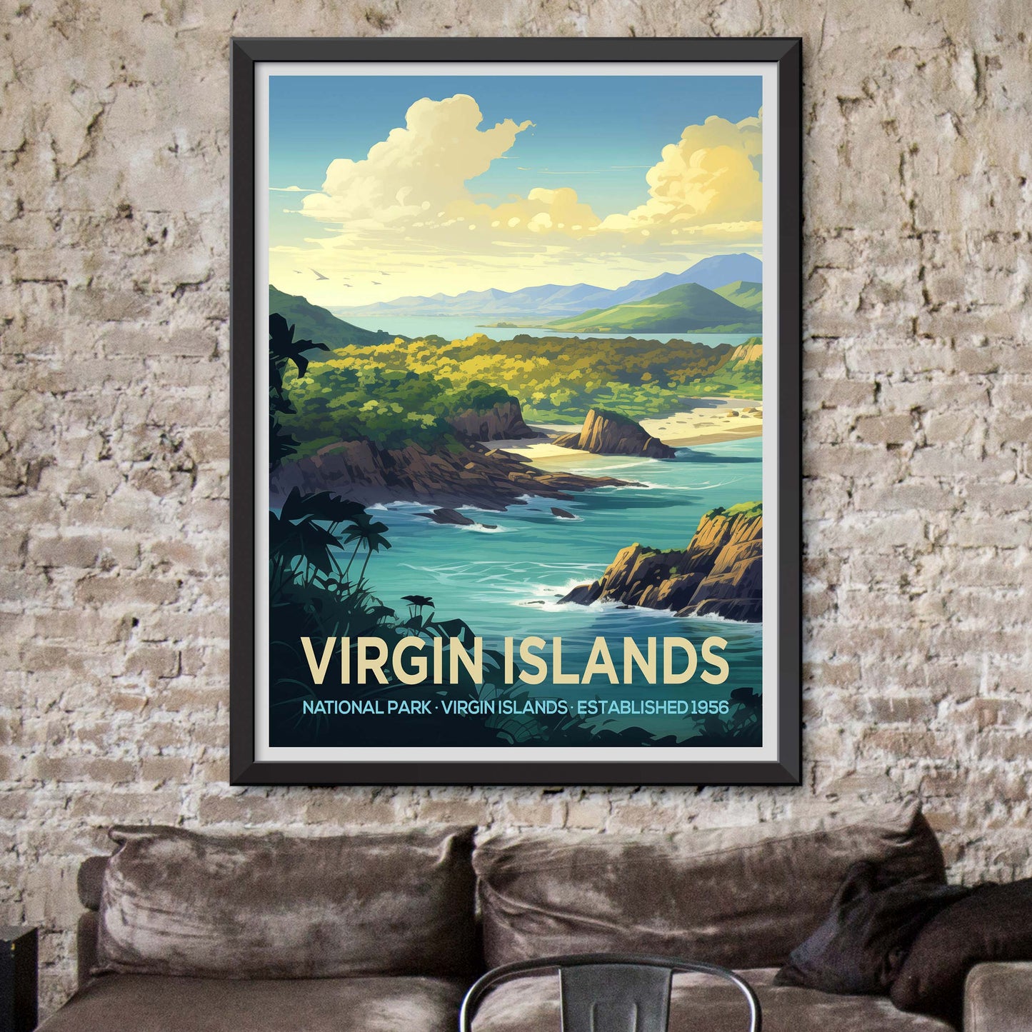 Virgin Islands National Park Vintage-Style Travel Poster