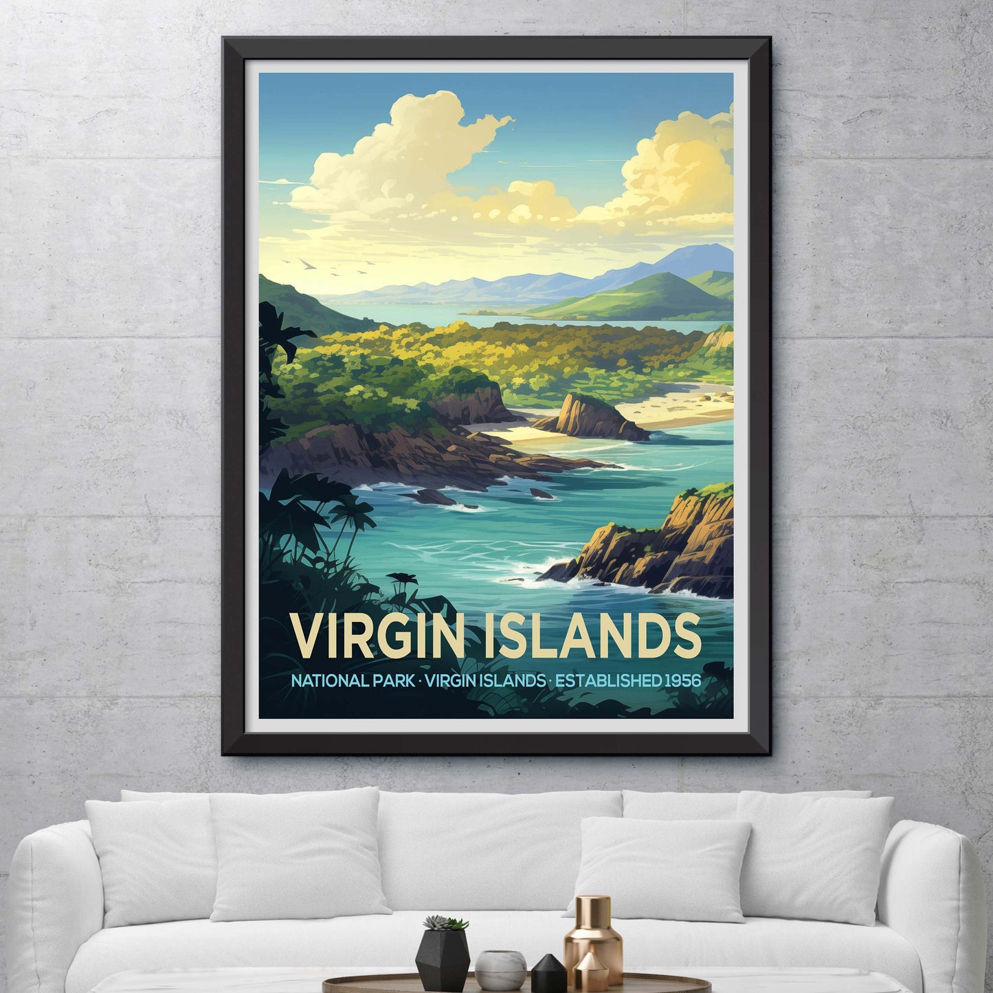 Virgin Islands National Park Vintage-Style Travel Poster