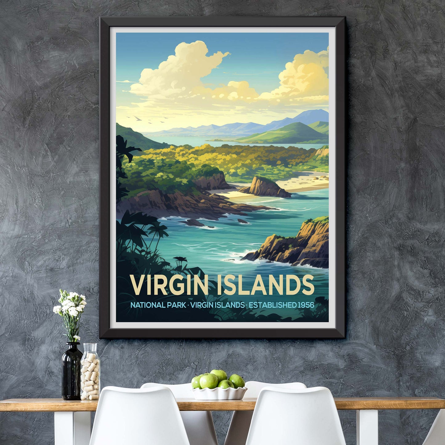 Virgin Islands National Park Vintage-Style Travel Poster