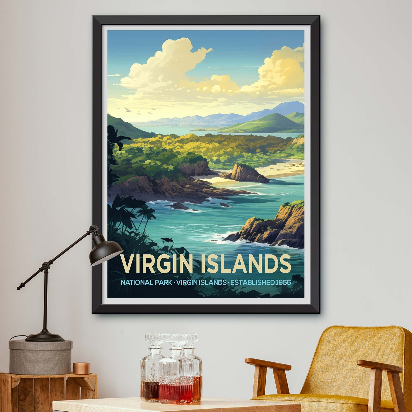 Virgin Islands National Park Vintage-Style Travel Poster