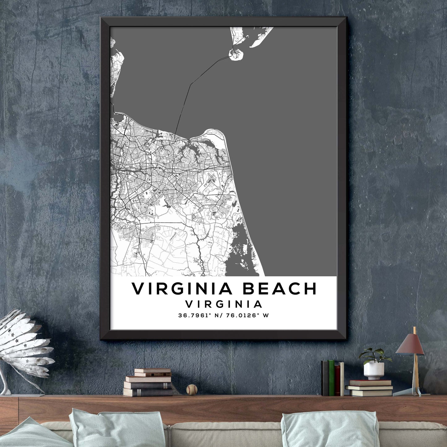 Virginia-Beach,Virginia Map Print