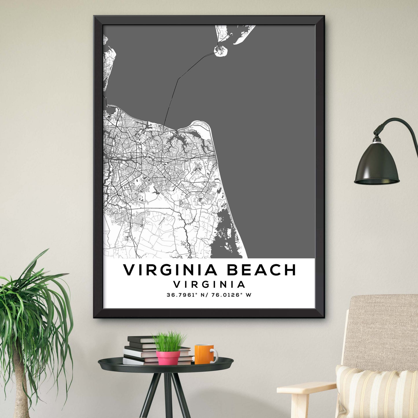 Virginia-Beach,Virginia Map Print