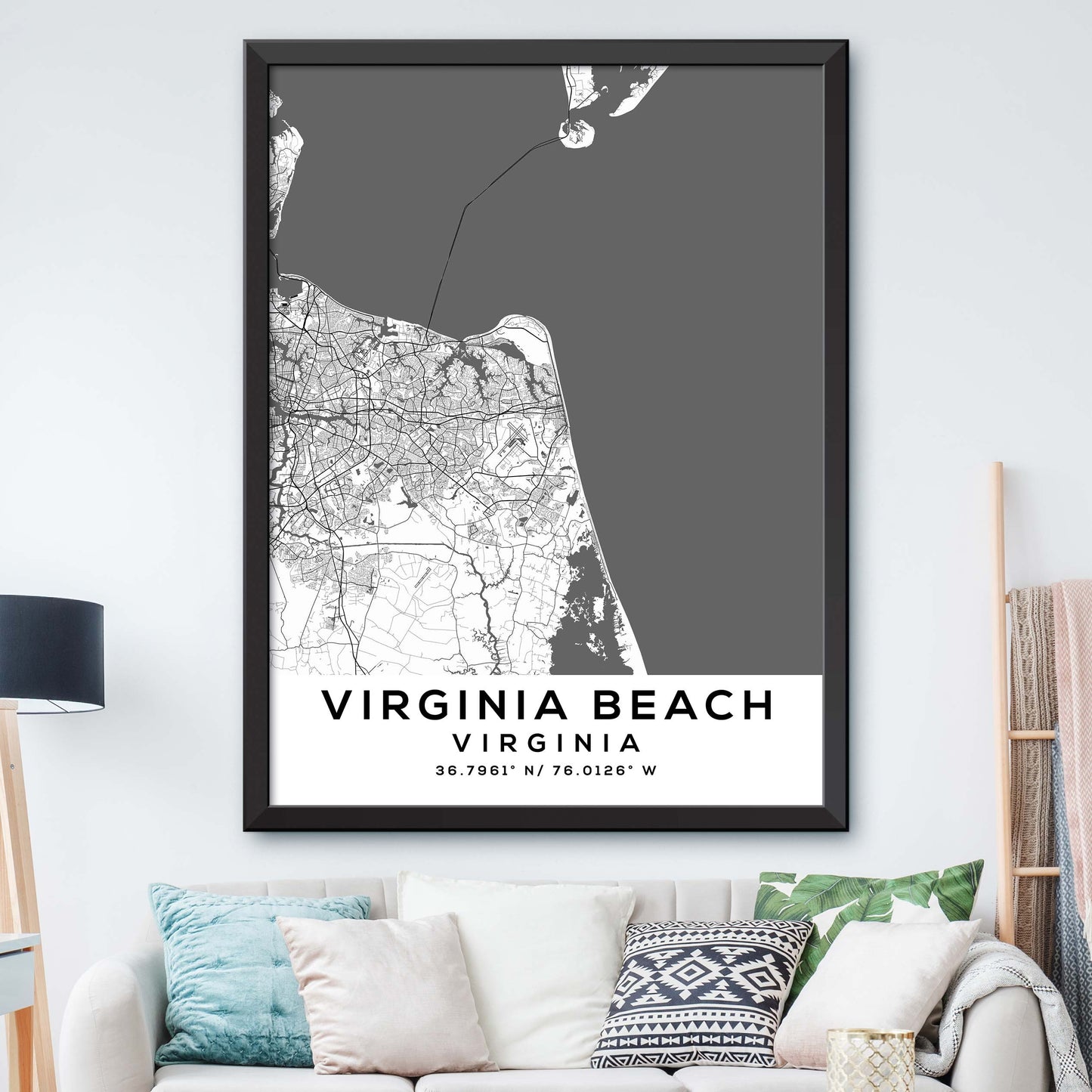 Virginia-Beach,Virginia Map Print