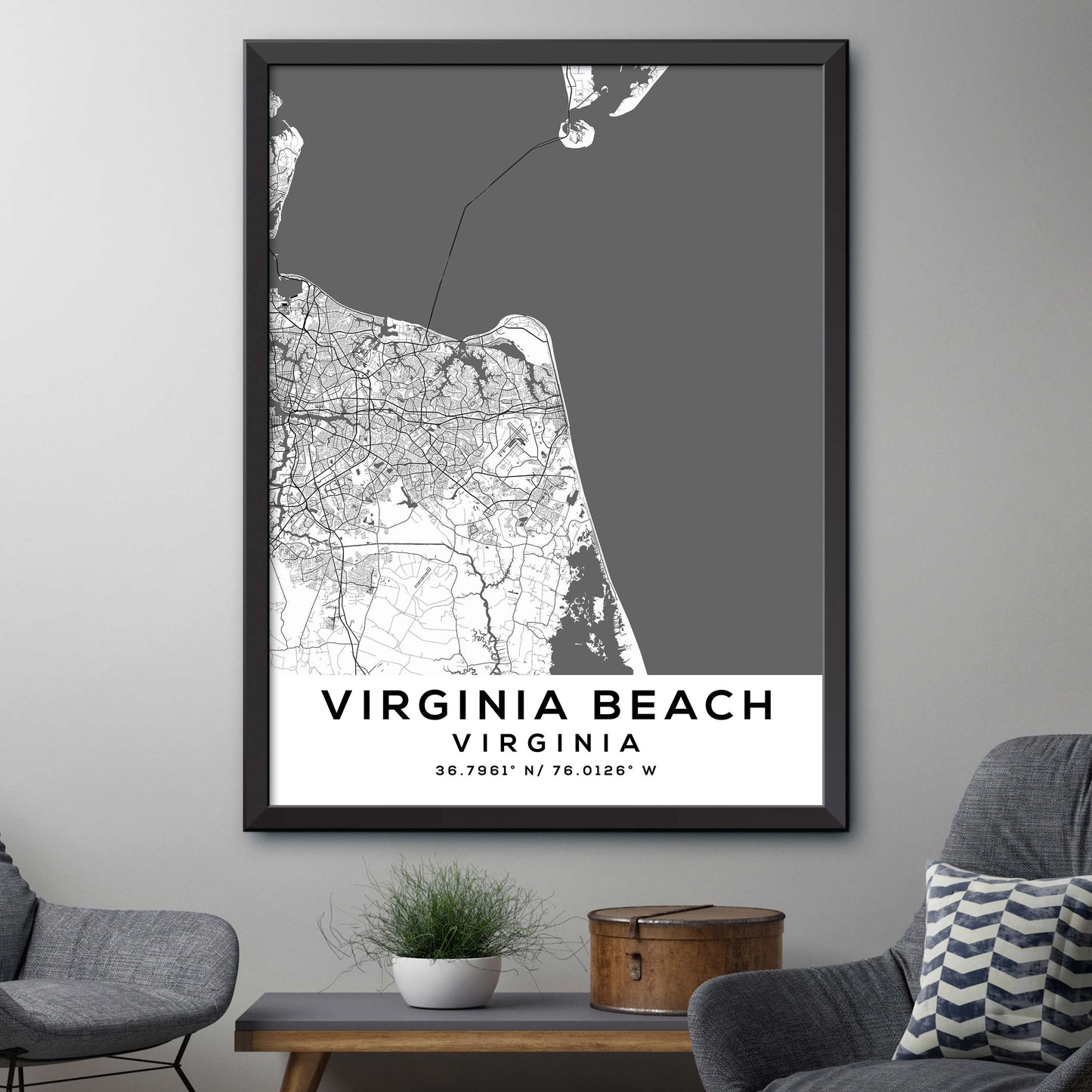 Virginia-Beach,Virginia Map Print