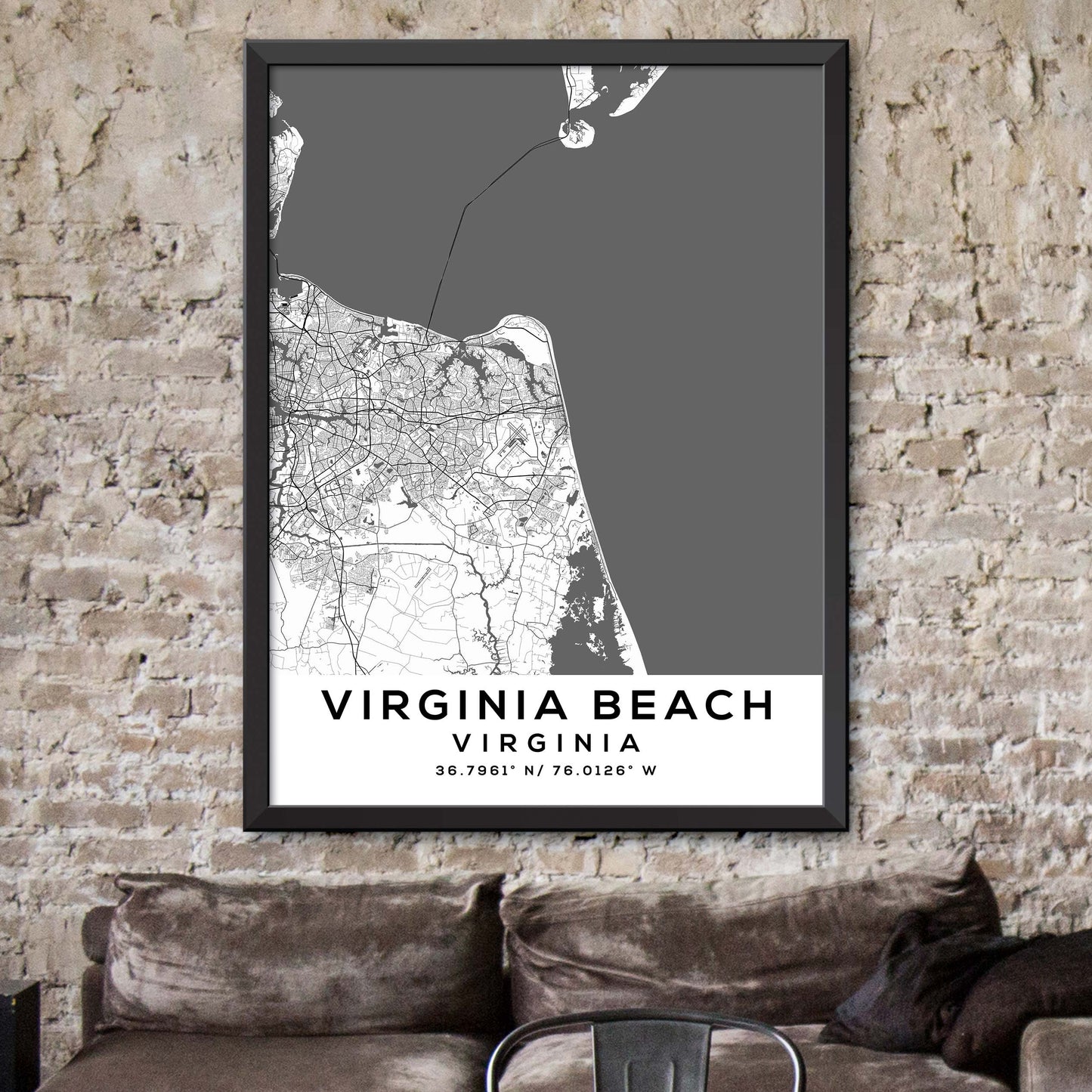 Virginia-Beach,Virginia Map Print