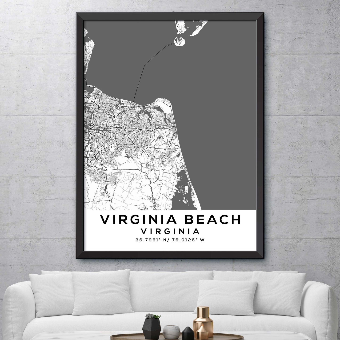 Virginia-Beach,Virginia Map Print